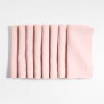 Marin Spring Pink Natural Knitted Linen Napkins Set of 8